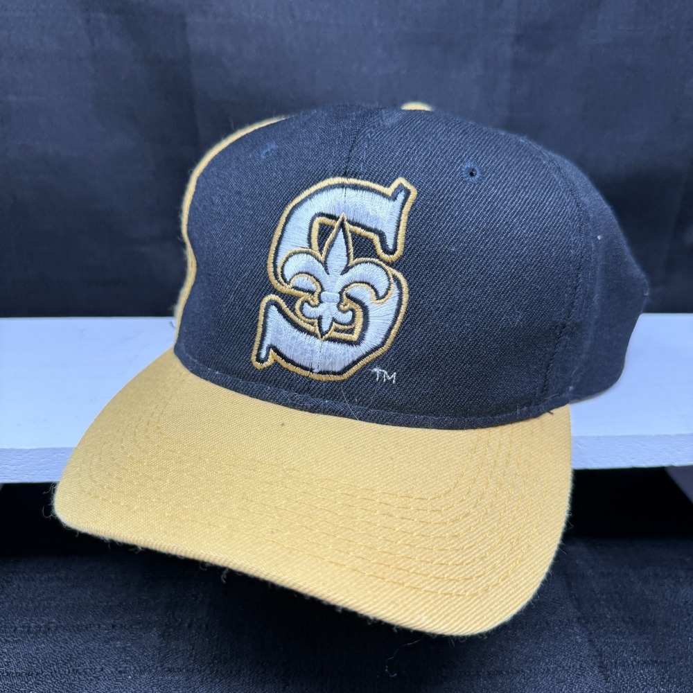 VTG New Orleans Saints Snapback Hat Sports Specialties Pro Line Rare Black Gold